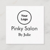 サロン名刺ロゴの追加Q Rコード名te スクエア名刺 (正面)