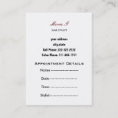 サロン名刺 予約カード (裏面)