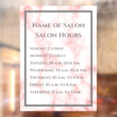 サロン営業時間 フェイクピンク大理石 ビジネス テンプレート ウィンドウサイン (シート2)
