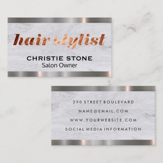 サロン所有者 | 美容師ロゴタイプ 名刺 (正面/裏面)