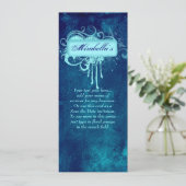 サロン招待状フローラグランジブルーデニム 招待状 (スタンド正面)