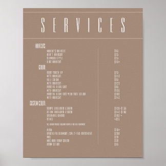 サロン料金 ポスター