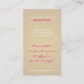 サロン日スパマッサージセラピストSUPP名刺 名刺 (裏面)