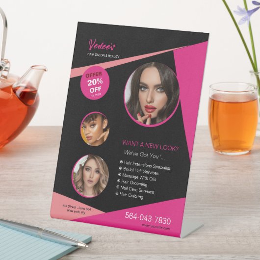 サロン業カスタム務台座標識 台座サイン (インサイチュ)