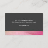 サロン理容師ツールシックなピンクのアクセント 名刺 (裏面)