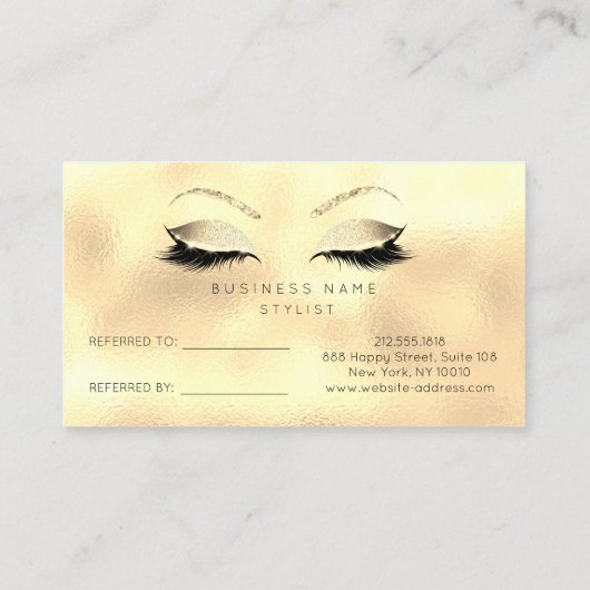 サロン紹介カードグリッターゴールデンセピアフラッシュ 紹介カード (裏面)