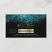 サロン紹介カードグリッター金ゴールドティール(緑がかった色)海青 紹介カード (裏面)