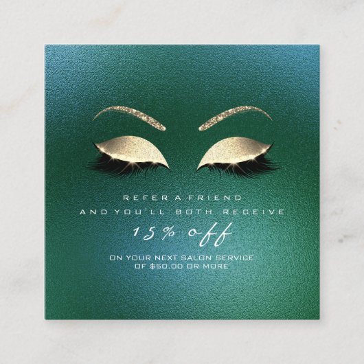 サロン紹介カードグリッター金ゴールド熱帯発疹 紹介カード (正面)