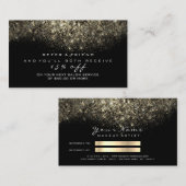 サロン紹介カードグリッター金ゴールド紙吹雪グリッター 紹介カード (正面/裏面)