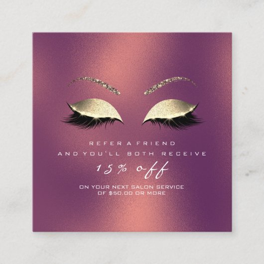 サロン紹介カードグリッター金ゴールド銅点滅 紹介カード (正面)