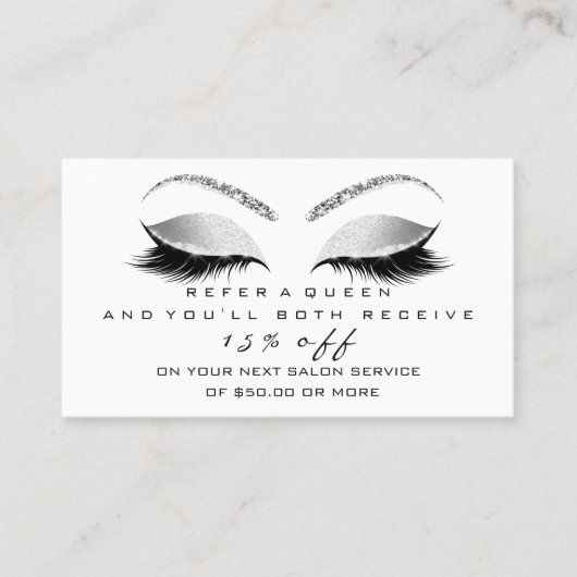 サロン紹介カードシルバーブラックグレーラッシュ 紹介カード (正面)