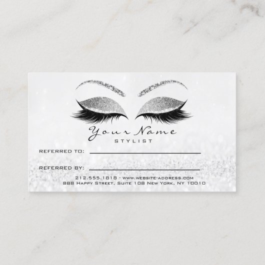 サロン紹介カードシルバーメイクアップまぶし拡張 紹介カード (裏面)