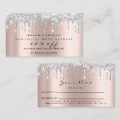 サロン紹介カードシルバーメイクアップまぶし爪、 ネイルワックス 紹介カード (正面/裏面)