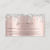 サロン紹介カードシルバーメイクアップまぶし爪、 ネイルワックス 紹介カード (裏面)