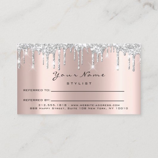 サロン紹介カードシルバーメイクアップまぶし爪、 ネイルワックス 紹介カード (裏面)