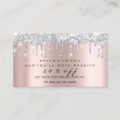 サロン紹介カードシルバーメイクアップまぶし爪、 ネイルワックス 紹介カード (正面)