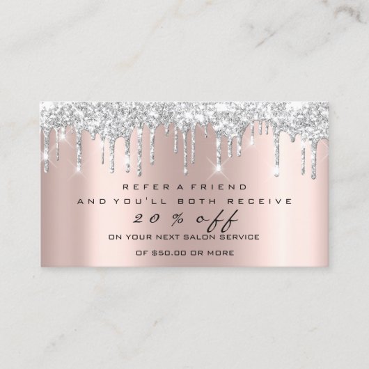 サロン紹介カードシルバーメイクアップまぶし爪、 ネイルワックス 紹介カード (正面)