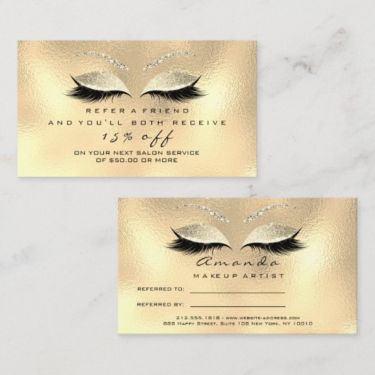 サロン紹介カードスキニーメイクアップラッシュチャンパイニュ 紹介カード (正面/裏面)