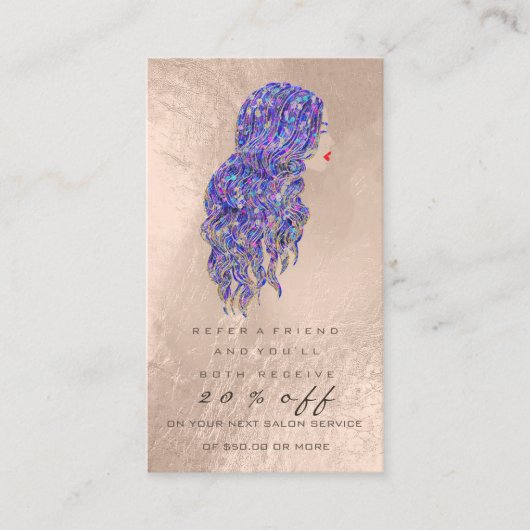 サロン紹介カードパールメイクアップラッシュヘアードレッサー 紹介カード (正面)