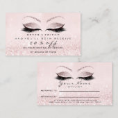 サロン紹介カードピンクのメイクアップの点滅の拡張 紹介カード (正面/裏面)