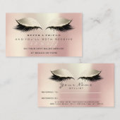 サロン紹介カードピンクのメイクアップまぶしアイボリー 紹介カード (正面/裏面)