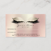 サロン紹介カードピンクのメイクアップまぶしアイボリー 紹介カード (裏面)