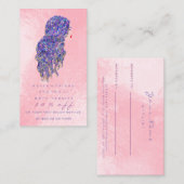 サロン紹介カードピンクの化粧まぶし美容師 紹介カード (正面/裏面)