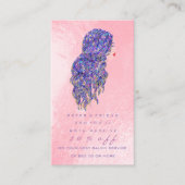 サロン紹介カードピンクの化粧まぶし美容師 紹介カード (正面)