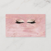 サロン紹介カードピンク化粧まぶし大理石 紹介カード (裏面)