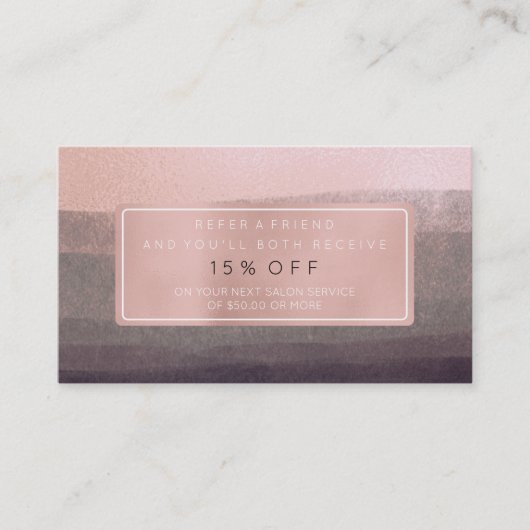 サロン紹介カードピンク金ゴールドバラグレーブラックストロ 紹介カード (正面)