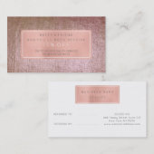 サロン紹介カードピンク金ゴールドバラブラシ金属 紹介カード (正面/裏面)