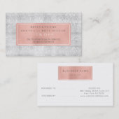 サロン紹介カードピンク金ゴールドバラホワイトグレーフェイク 紹介カード (正面/裏面)