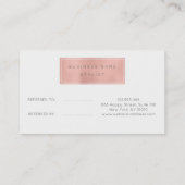 サロン紹介カードピンク金ゴールドバラ白大理石 紹介カード (裏面)