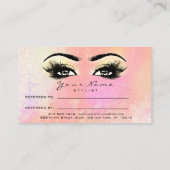サロン紹介カードピーチ化粧まつげ拡張 紹介カード (裏面)