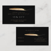 サロン紹介カードブラック金ゴールドスパークリーグリッターVip 紹介カード (正面/裏面)