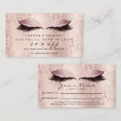 サロン紹介カードメイクアップアーティストピンクラッッシュダマスク 紹介カード (正面/裏面)