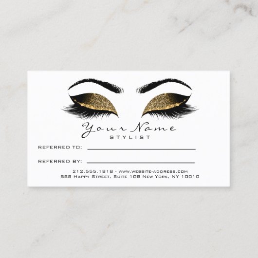 サロン紹介カードメイクアップアーティストホワイトワックスラッシュ 紹介カード (裏面)