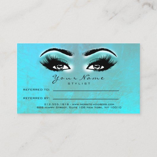 サロン紹介カードメイクアップアーティスト海の点滅 紹介カード (裏面)