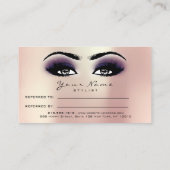 サロン紹介カードメイクアップバラピンク紫まばたき 紹介カード (裏面)