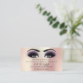 サロン紹介カードメイクアップバラピンク紫まばたき 紹介カード (スタンド正面)