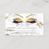 サロン紹介カードメイクアップ金ゴールド大理石ラッシュホワイト 紹介カード (裏面)