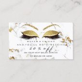 サロン紹介カードメイクアップ金ゴールド大理石ラッシュホワイト 紹介カード (正面)