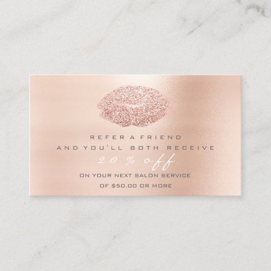 サロン紹介カードメイクバラ金ゴールドグレーグレーリップ 紹介カード (正面)