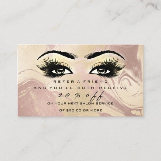 サロン紹介カード大理石メイクアップまぶし拡張 紹介カード (正面)