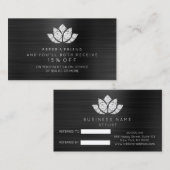 サロン紹介カード白黒ダイヤモンドロータスフロア 紹介カード (正面/裏面)