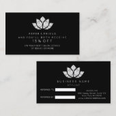 サロン紹介カード白黒ダイヤモンドロータスWOW 紹介カード (正面/裏面)