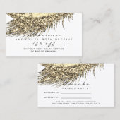 サロン紹介カード金ゴールドメイクアップラッシュホワイトメイクアップ 紹介カード (正面/裏面)