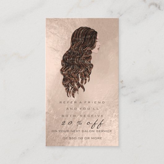 サロン紹介カード銅メイクアップラッシュヘアドレッサー 紹介カード (正面)