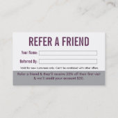 サロン紹介名刺 紹介カード (裏面)