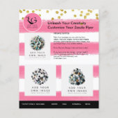 ⭐️サロン美しいピンク金ゴールドガールシンプルロゴテンプレート チラシ (裏面)